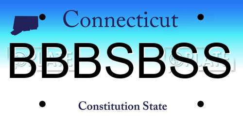 BBBSBSS Connecticut License Plate