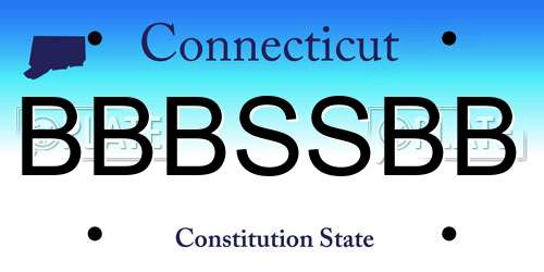 BBBSSBB Connecticut License Plate