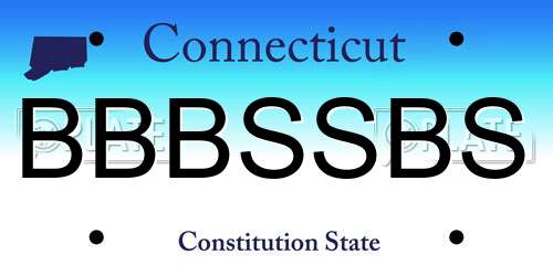 BBBSSBS Connecticut License Plate