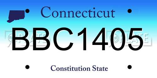 BBC1405 Connecticut License Plate