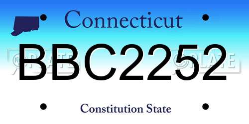 BBC2252 Connecticut License Plate