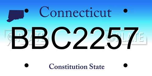 BBC2257 Connecticut License Plate