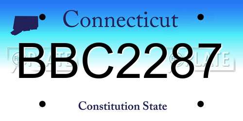 BBC2287 Connecticut License Plate