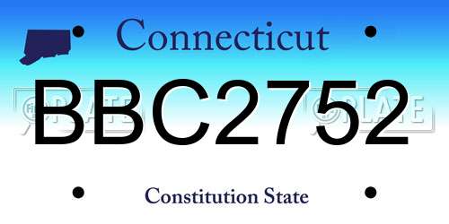 BBC2752 Connecticut License Plate