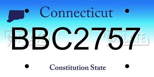BBC2757 Connecticut License Plate