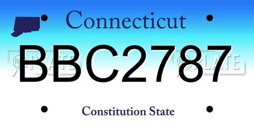 BBC2787 Connecticut License Plate