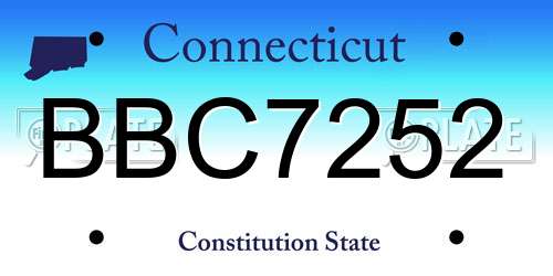 BBC7252 Connecticut License Plate