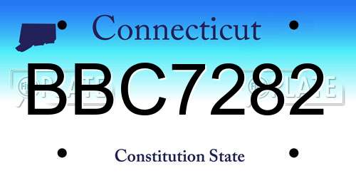BBC7282 Connecticut License Plate