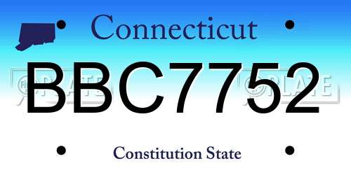 BBC7752 Connecticut License Plate