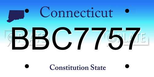 BBC7757 Connecticut License Plate