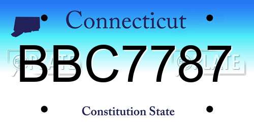 BBC7787 Connecticut License Plate