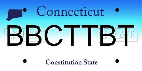 BBCTTBT Connecticut License Plate