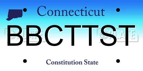 BBCTTST Connecticut License Plate