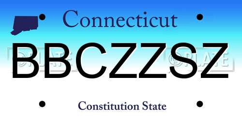 BBCZZSZ Connecticut License Plate