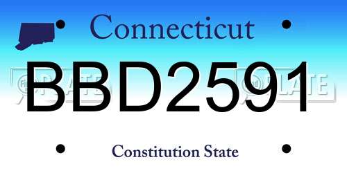 BBD2591 Connecticut License Plate
