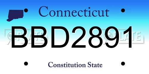 BBD2891 Connecticut License Plate