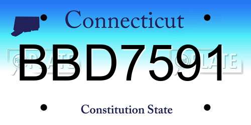 BBD7591 Connecticut License Plate
