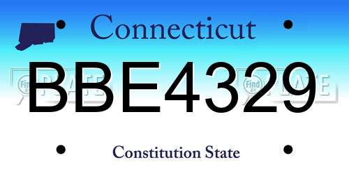BBE4329 Connecticut License Plate