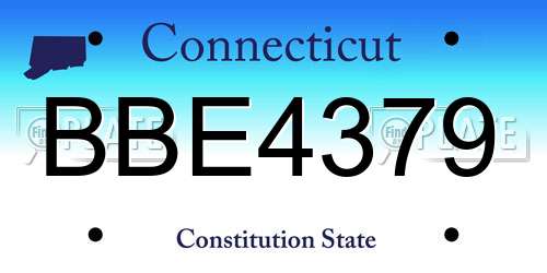 BBE4379 Connecticut License Plate