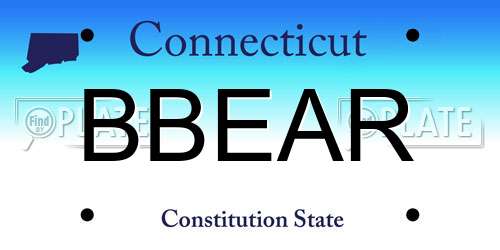 BBEAR Connecticut License Plate