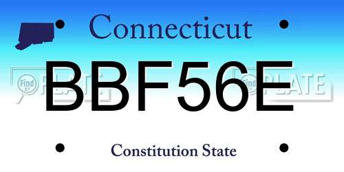 BBF56E Connecticut License Plate