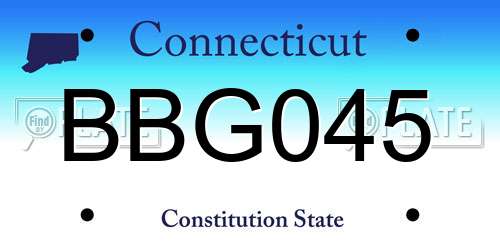 BBG045 Connecticut License Plate