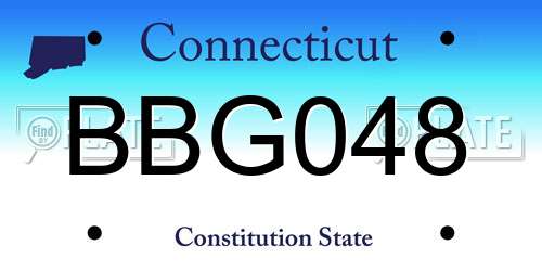 BBG048 Connecticut License Plate