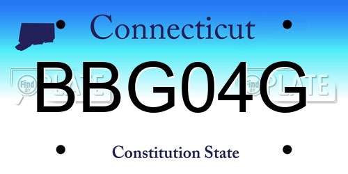 BBG04G Connecticut License Plate