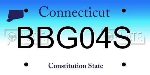 BBG04S Connecticut License Plate