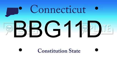BBG11D Connecticut License Plate