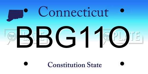 BBG11O Connecticut License Plate