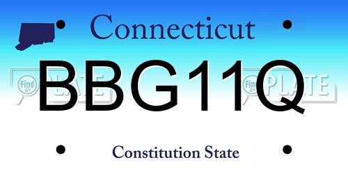 BBG11Q Connecticut License Plate