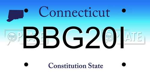 BBG20I Connecticut License Plate