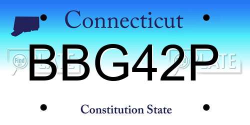 BBG42P Connecticut License Plate