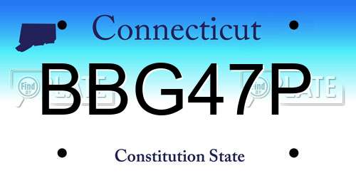 BBG47P Connecticut License Plate