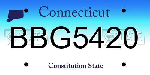 BBG5420 Connecticut License Plate