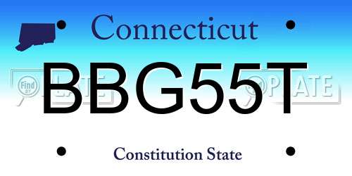BBG55T Connecticut License Plate