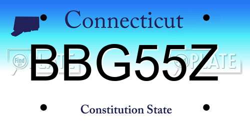 BBG55Z Connecticut License Plate