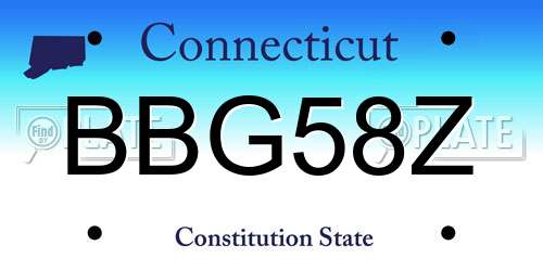 BBG58Z Connecticut License Plate