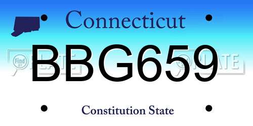 BBG659 Connecticut License Plate