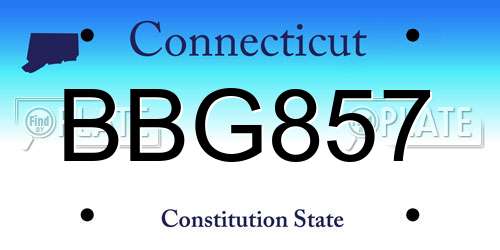 BBG857 Connecticut License Plate