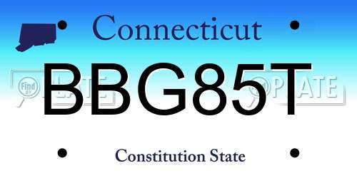 BBG85T Connecticut License Plate