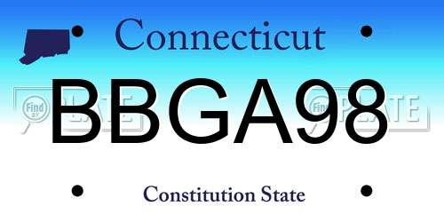 BBGA98 Connecticut License Plate