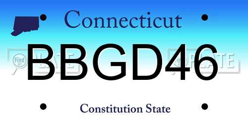 BBGD46 Connecticut License Plate