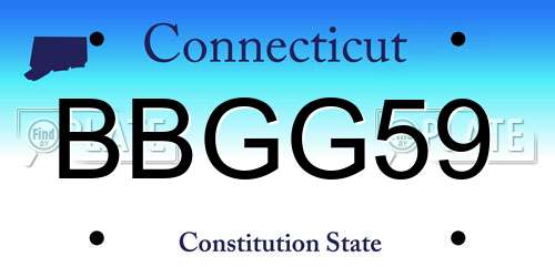 BBGG59 Connecticut License Plate