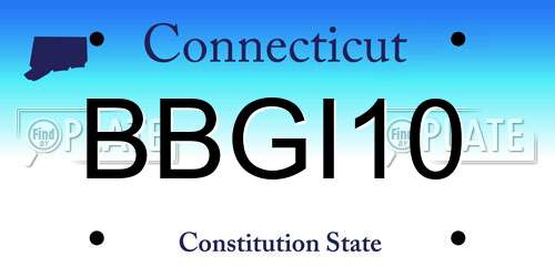 BBGI10 Connecticut License Plate