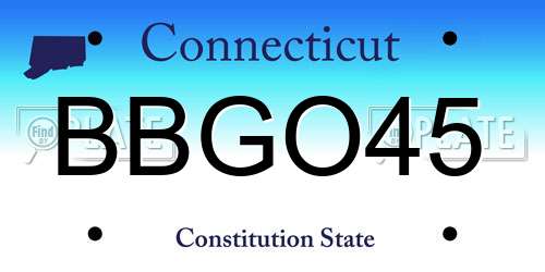 BBGO45 Connecticut License Plate