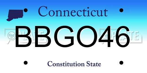 BBGO46 Connecticut License Plate