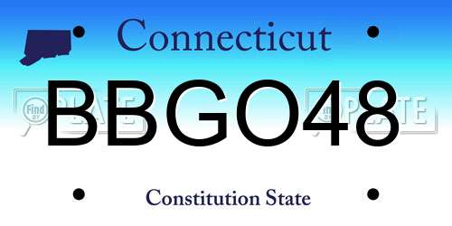 BBGO48 Connecticut License Plate