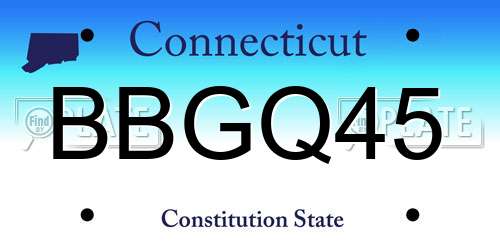 BBGQ45 Connecticut License Plate